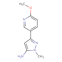 Chemical structure of 3-(6-methoxypyridin-3-yl)-1-methyl-1H-pyrazol-5-amine - CSSB00103020550