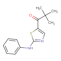 Chemical structure of 2,2-dimethyl-1-[2-(phenylamino)-1,3-thiazol-5-yl]propan-1-one - CSSB00025728053