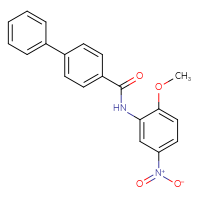 Chemical structure of N-(2-methoxy-5-nitrophenyl)-[1,1'-biphenyl]-4-carboxamide - CSSB00020579596