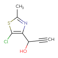 Chemical structure of 1-(5-chloro-2-methyl-1,3-thiazol-4-yl)prop-2-yn-1-ol - CSSB20679243566