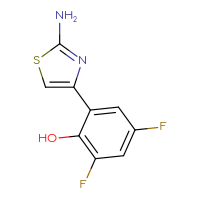 Chemical structure of 2-(2-amino-1,3-thiazol-4-yl)-4,6-difluorophenol - CSSB00103015373