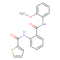 Chemical structure of N-{2-[(2-methoxyphenyl)carbamoyl]phenyl}thiophene-2-carboxamide - CSSB00121731309