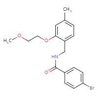 Chemical structure of 4-bromo-N-{[2-(2-methoxyethoxy)-4-methylphenyl]methyl}benzamide - CSSB00232233517