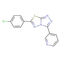 Chemical structure of 3-[6-(4-chlorophenyl)-[1,2,4]triazolo[3,4-b][1,3,4]thiadiazol-3-yl]pyridine - CSSB00121638366