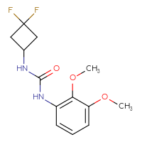 Chemical structure of 3-(3,3-difluorocyclobutyl)-1-(2,3-dimethoxyphenyl)urea - CSSB02033274509