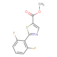 Chemical structure of methyl 2-(2,6-difluorophenyl)-1,3-thiazole-5-carboxylate - CSSB00006257328