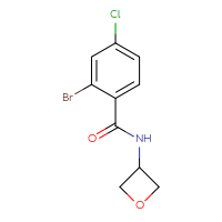 Chemical structure of 2-bromo-4-chloro-N-(oxetan-3-yl)benzamide - CSSB00014320189