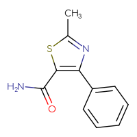 Chemical structure of 2-methyl-4-phenyl-1,3-thiazole-5-carboxamide - CSSB00084505047