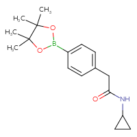 Chemical structure of N-cyclopropyl-2-[4-(4,4,5,5-tetramethyl-1,3,2-dioxaborolan-2-yl)phenyl]acetamide - CSSB00010075019