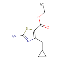 Chemical structure of ethyl 2-amino-4-(cyclopropylmethyl)-1,3-thiazole-5-carboxylate - CSSB21474900395
