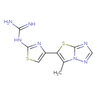 Chemical structure of N-(4-{6-methyl-[1,2,4]triazolo[3,2-b][1,3]thiazol-5-yl}-1,3-thiazol-2-yl)guanidine - CSSB00138430094