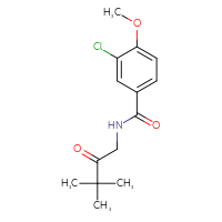 Chemical structure of 3-chloro-N-(3,3-dimethyl-2-oxobutyl)-4-methoxybenzamide - CSSB02018218911