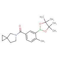 Chemical structure of 5-[4-methyl-3-(4,4,5,5-tetramethyl-1,3,2-dioxaborolan-2-yl)benzoyl]-5-azaspiro[2.4]heptane - CSSB02533513499