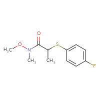Chemical structure of 2-[(4-fluorophenyl)sulfanyl]-N-methoxy-N-methylpropanamide - CSSB01994389041