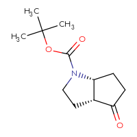 Chemical structure of tert-butyl (3aR,6aR)-4-oxo-octahydrocyclopenta[b]pyrrole-1-carboxylate - CSSB00015485089