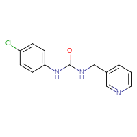 Chemical structure of 3-(4-chlorophenyl)-1-[(pyridin-3-yl)methyl]urea - CSSB00020622772