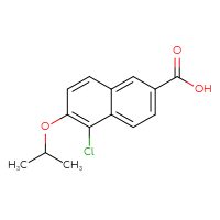 Chemical structure of 5-chloro-6-(propan-2-yloxy)naphthalene-2-carboxylic acid - CSSB06292791234