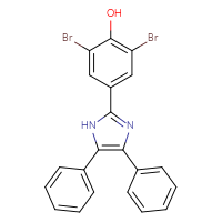 Chemical structure of 2,6-dibromo-4-(4,5-diphenyl-1H-imidazol-2-yl)phenol - CSSB03437690871