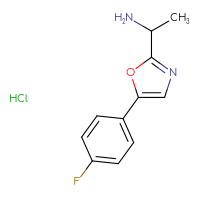 Chemical structure of 1-[5-(4-fluorophenyl)-1,3-oxazol-2-yl]ethan-1-amine hydrochloride - CSSB00025739812