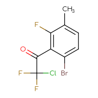 Chemical structure of 1-(6-bromo-2-fluoro-3-methylphenyl)-2-chloro-2,2-difluoroethan-1-one - CSSB15012918932