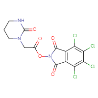 Chemical structure of 4,5,6,7-tetrachloro-1,3-dioxo-2,3-dihydro-1H-isoindol-2-yl 2-(2-oxo-1,3-diazinan-1-yl)acetate - CSSB20269493614