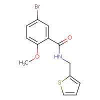 Chemical structure of 5-bromo-2-methoxy-N-[(thiophen-2-yl)methyl]benzamide - CSSB00008288779