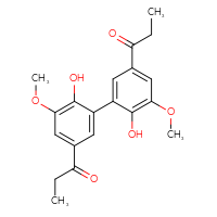 Chemical structure of 1-{2',6-dihydroxy-3',5-dimethoxy-5'-propanoyl-[1,1'-biphenyl]-3-yl}propan-1-one - CSSB00020600910