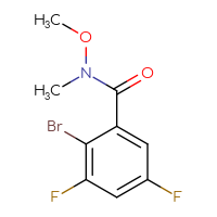 Chemical structure of 2-bromo-3,5-difluoro-N-methoxy-N-methylbenzamide - CSSB05356755584