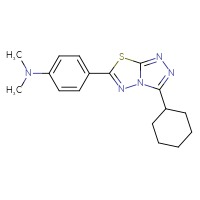 Chemical structure of 4-{3-cyclohexyl-[1,2,4]triazolo[3,4-b][1,3,4]thiadiazol-6-yl}-N,N-dimethylaniline - CSSB00121618543