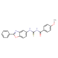 Chemical structure of 1-(4-methoxybenzoyl)-3-(2-phenyl-1,3-benzoxazol-5-yl)thiourea - CSSB00121706250