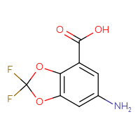 Chemical structure of 6-amino-2,2-difluoro-2H-1,3-benzodioxole-4-carboxylic acid - CSSB00043677135