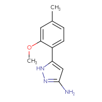 Chemical structure of 5-(2-methoxy-4-methylphenyl)-1H-pyrazol-3-amine - CSSB00020869143