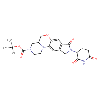 Chemical structure of tert-butyl 14-(2,6-dioxopiperidin-3-yl)-13-oxo-9-oxa-2,5,14-triazatetracyclo[8.7.0.0²,⁷.0¹²,¹⁶]heptadeca-1(17),10,12(16)-triene-5-carboxylate - CSSB21415998070
