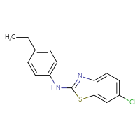 Chemical structure of 6-chloro-N-(4-ethylphenyl)-1,3-benzothiazol-2-amine - CSSB00020652106