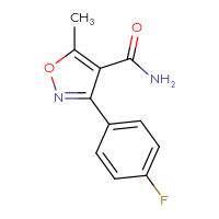 Chemical structure of 3-(4-fluorophenyl)-5-methyl-1,2-oxazole-4-carboxamide - CSSB00056290744
