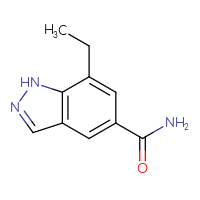 Chemical structure of 7-ethyl-1H-indazole-5-carboxamide - CSSB02270736990