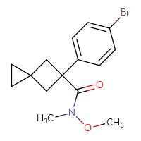 Chemical structure of 5-(4-bromophenyl)-N-methoxy-N-methylspiro[2.3]hexane-5-carboxamide - CSSB04651243736
