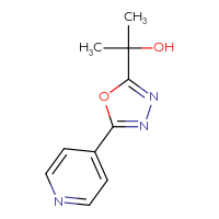 Chemical structure of 2-[5-(pyridin-4-yl)-1,3,4-oxadiazol-2-yl]propan-2-ol - CSSB00021632065