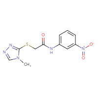 Chemical structure of 2-[(4-methyl-4H-1,2,4-triazol-3-yl)sulfanyl]-N-(3-nitrophenyl)acetamide - CSSB00025729103