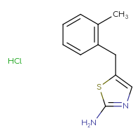 Chemical structure of 5-[(2-methylphenyl)methyl]-1,3-thiazol-2-amine hydrochloride - CSSB21381578057
