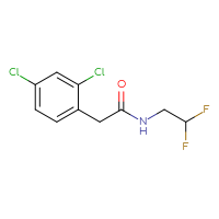 Chemical structure of 2-(2,4-dichlorophenyl)-N-(2,2-difluoroethyl)acetamide - CSSB01994817149