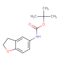 Chemical structure of tert-butyl N-(2,3-dihydro-1-benzofuran-5-yl)carbamate - CSSB00012224038