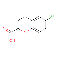 Chemical structure of 6-chloro-3,4-dihydro-2H-1-benzopyran-2-carboxylic acid - CSSB00010196879