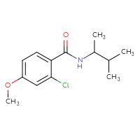 Chemical structure of 2-chloro-4-methoxy-N-(3-methylbutan-2-yl)benzamide - CSSB00959562094
