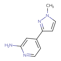Chemical structure of 4-(1-methyl-1H-pyrazol-3-yl)pyridin-2-amine - CSSB00012772313