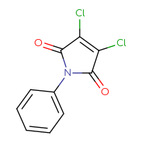 Chemical structure of 3,4-dichloro-1-phenyl-2,5-dihydro-1H-pyrrole-2,5-dione - CSSB00000009301