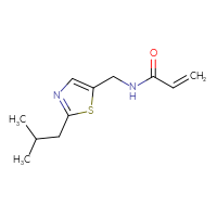 Chemical structure of N-{[2-(2-methylpropyl)-1,3-thiazol-5-yl]methyl}prop-2-enamide - CSSB00133030047