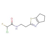 Chemical structure of 2-chloro-N-(2-{4H,5H,6H-cyclopenta[d][1,3]thiazol-2-yl}ethyl)-2-fluoroacetamide - CSSB21332123496