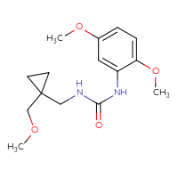Chemical structure of 1-(2,5-dimethoxyphenyl)-3-{[1-(methoxymethyl)cyclopropyl]methyl}urea - CSSB02055570251