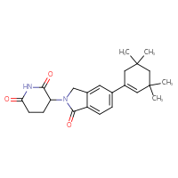 Chemical structure of 3-[1-oxo-5-(3,3,5,5-tetramethylcyclohex-1-en-1-yl)-2,3-dihydro-1H-isoindol-2-yl]piperidine-2,6-dione - CSSB06586054746